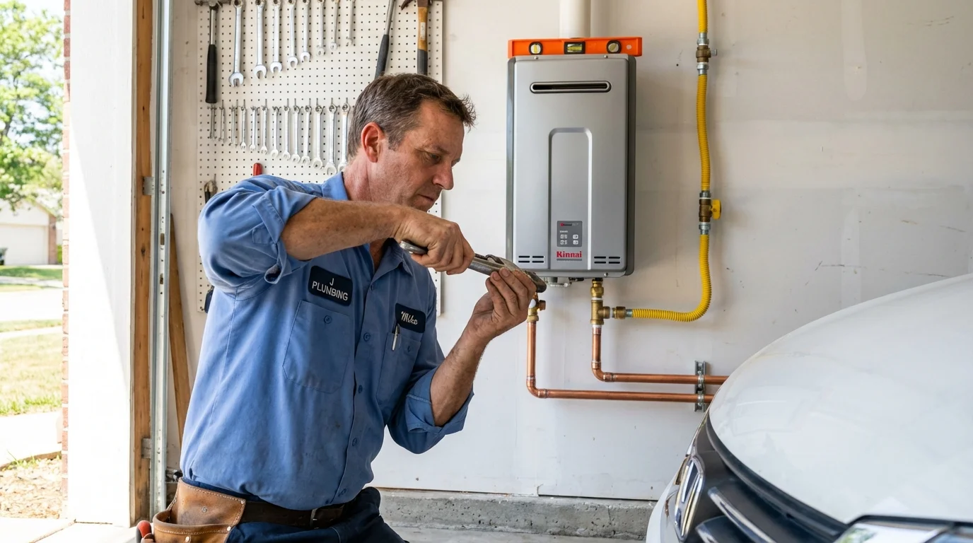 Tankless water heater installation by a Johns Plumbing LLC plumber in Mountain View